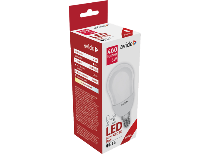 ABMB14WW-6W LED Mini Gömb 6W B45 E14 WW