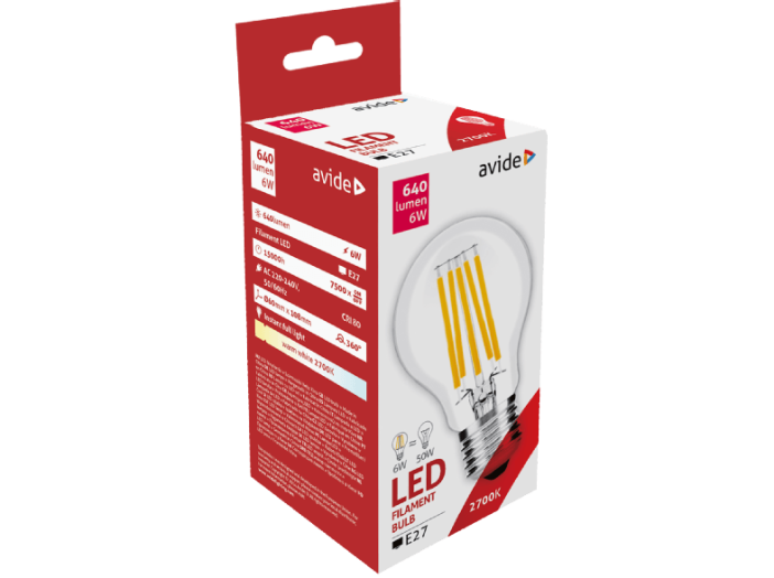 ABLFG27WW-6W LED Filament Gömb 6W E27 WW