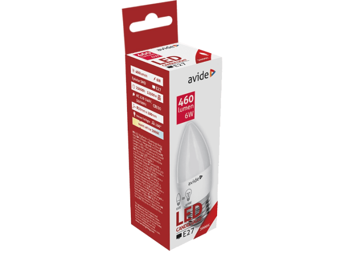 ABC27WW-6W LED Gyertya 6W E27 WW