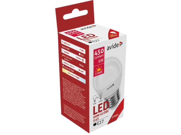 ABMG27EW-6W LED Mini Gömb 6W E27 EW
