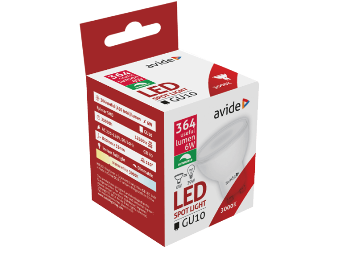 ABGU10WW-6W-APD LED GU10 Fényerő Szabályzós 6W WW