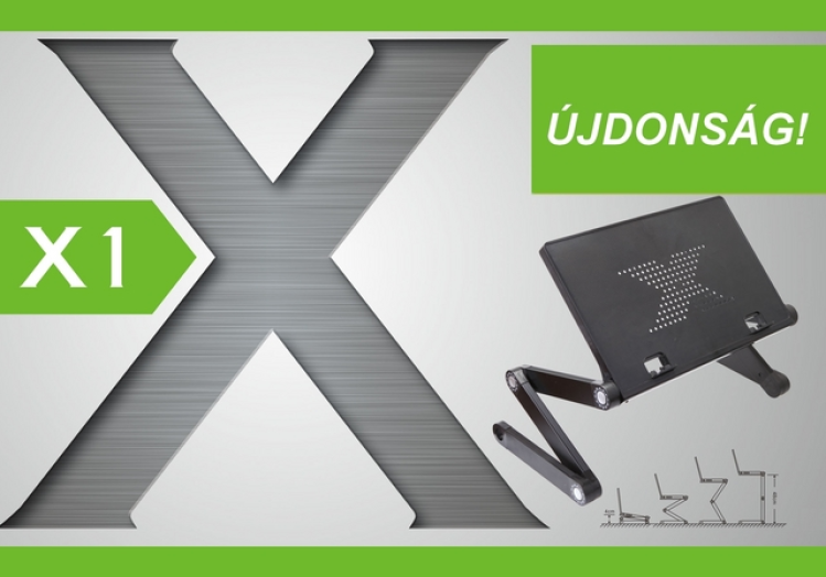 X1 laptop tartó állvány fekete