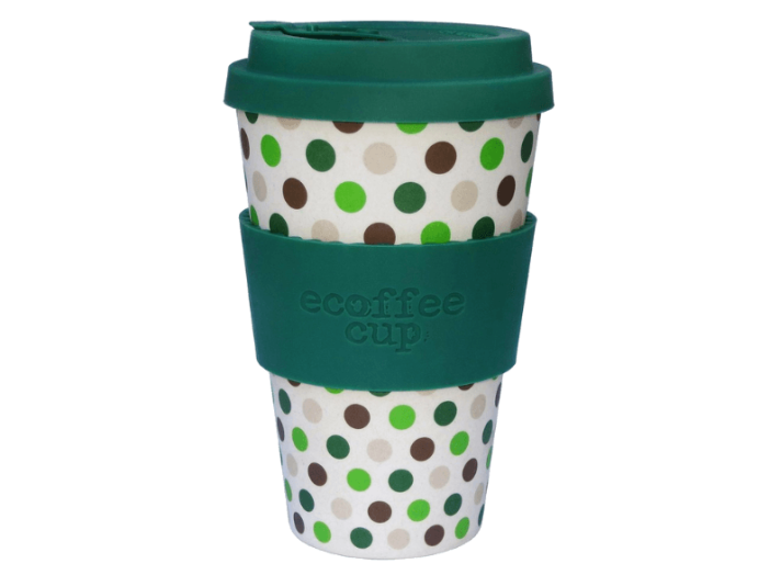 GREEN POLKA  kávéspohár fedővel, 400ml