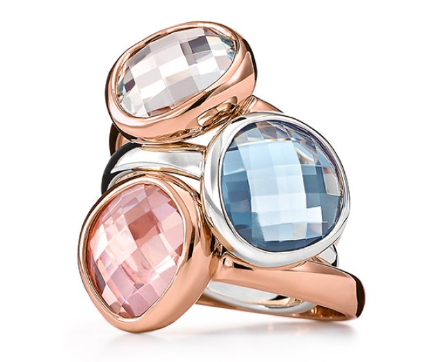 Gyűrű SWAROVSKI ELEMENTS díszítéssel, kék