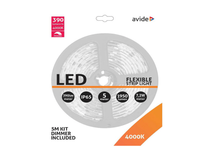 ABLSBL12V5050-30NW LED Szalag Bliszter 12V 7.2W 5m NW+Fényerőszabályozható