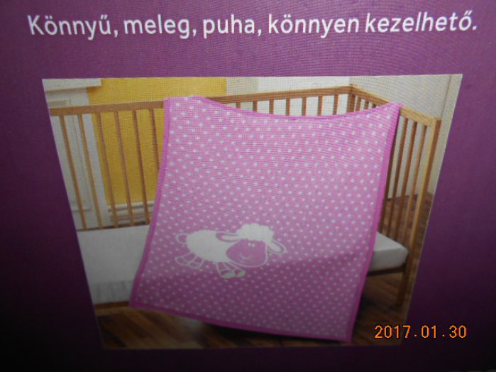 GYERMEK PLÉD RÓZSASZÍN PÖTTYÖS 90X120CM 100% AKRIL Outlet