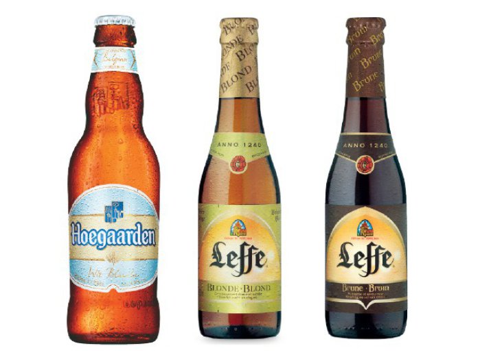Leffe üveges sör vagy Hoegaarden üveges búzasör