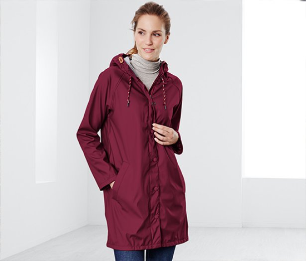 Női esőkabát, bordó