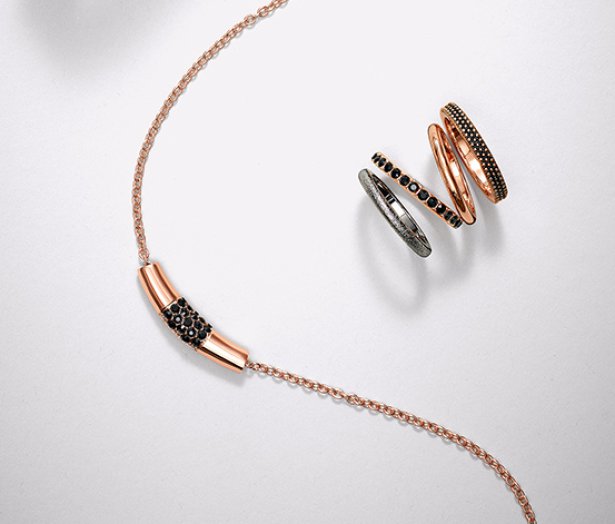 Női nyaklánc, Swarovski® kristályokkal, rosé