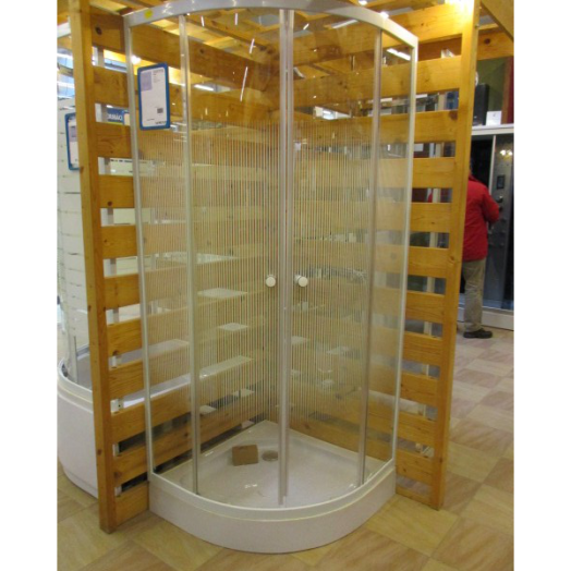 ZUHANYKABIN 80X80X200 CM, ÍVES, TÁLCÁVAL, 5 MM-ES CSÍKOS ÜVEGGEL Outlet