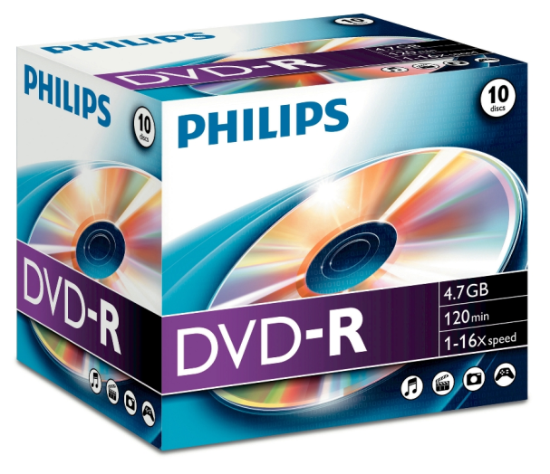 Philips DVD-R 4.7 GB 16X normál tokos