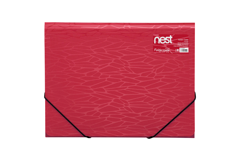 FOLDERMATE Nest Gumis pólyás irattartó mappa, A4 pink
