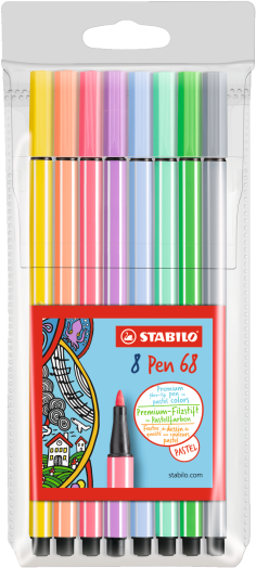 Stabilo Pen 68 filctoll 8 szín pasztell