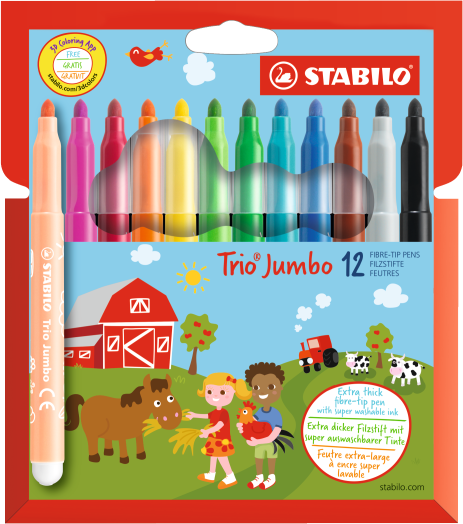 Stabilo Trio Jumbo filctoll 12 db-os készlet