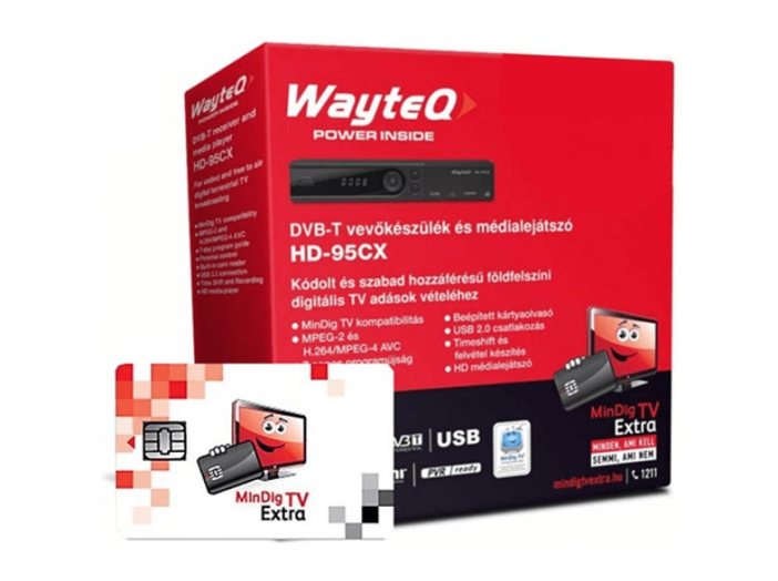 6 havi TV csomag Wayteq 95CX DVB-T beltéri egységgel