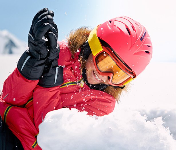 Gyerek sí- és snowboardsisak, piros