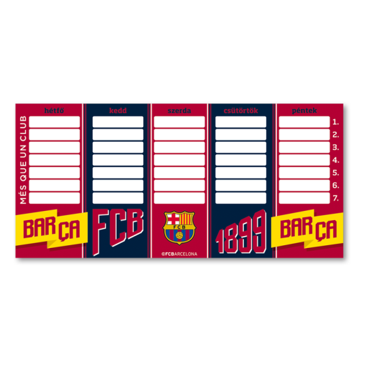 Barcelona órarend kétoldalas