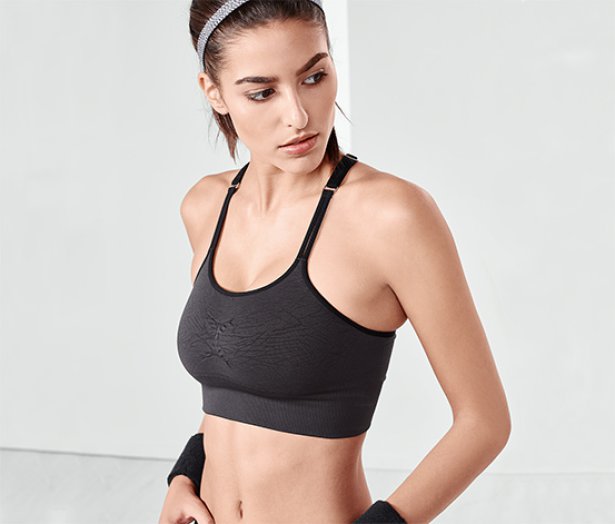 Sportmelltartó bustier, antracit