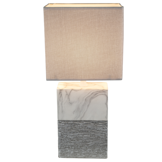 JEREMY ASZTALI LÁMPA E27 40W 230V 20*14*34CM KERÁMIA/TEXTIL SZÜRKE