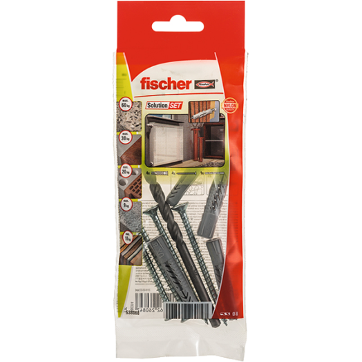 RADIÁTOR RÖGZÍTŐ SZETT 4DB 8X50MM DŰBEL+CSAVAR+FÚRÓSZÁR