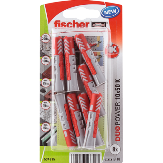 DŰBEL 10X50MM 8 DB &quot;DUOPOWER&quot; FISCHER