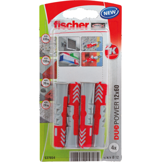 DŰBEL 12X60MM 4 DB &quot;DUOPOWER&quot; FISCHER