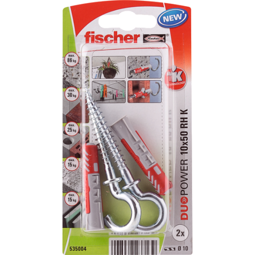 DŰBEL 10X50MM 2 DB KÖRKAMPÓVAL &quot;DUOPOWER&quot; FISCHER