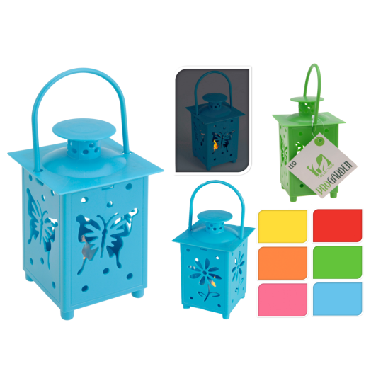 LED-ES LÁMPÁS 6X6CM VIRÁG/PILLANGÓMINTÁS, 6 FÉLE SZÍNBEN