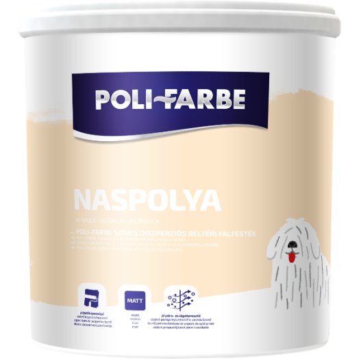 POLI-FARBE BELTÉRI FALFESTÉK 2,5L NASPOLYA