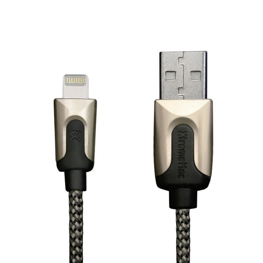 XtremeMac szövet borítású 2m arany lightning kábel