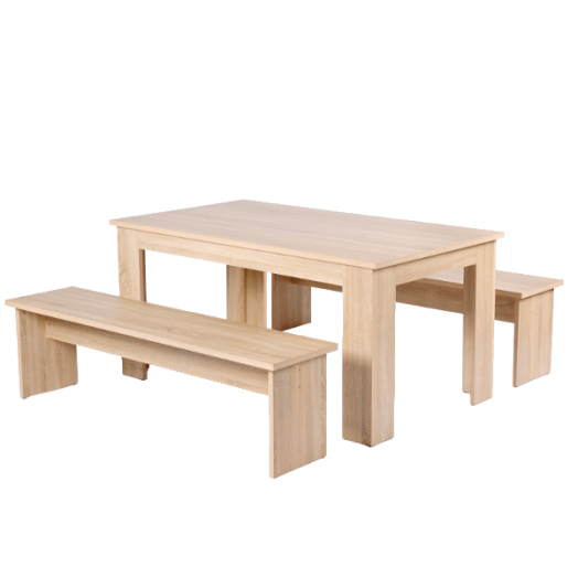 MÜNCHEN ÉTKEZŐSZETT PADDAL SONOMA TÖLGY 139X75X80CM,140X45X37