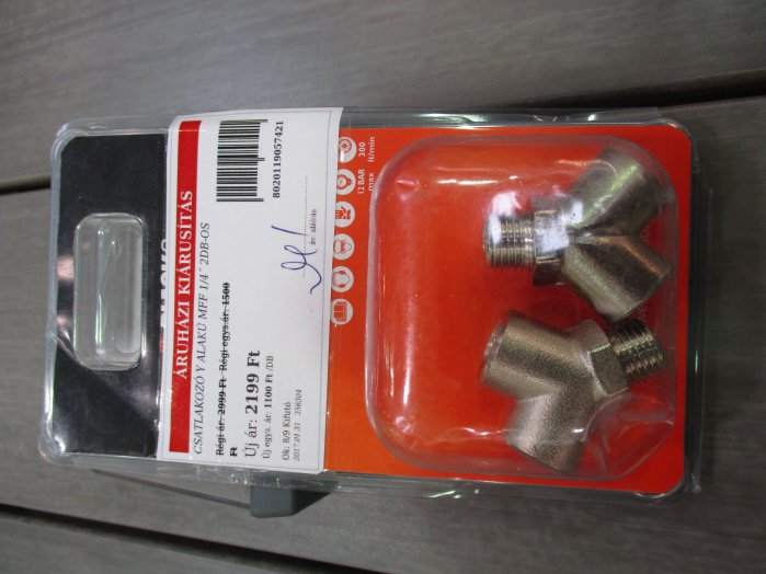 CSATLAKOZÓ Y ALAKÚ MFF 1/4˝ 2DB-OS B&amp;D Outlet
