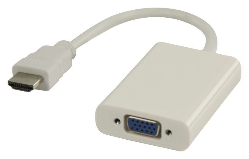 HDMI csatlakozó-VGA aljzat 0.20 m fehér adapter