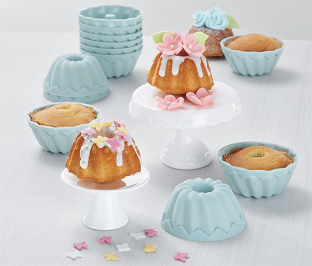 12 mini kuglófsütő forma szettben, szilikon