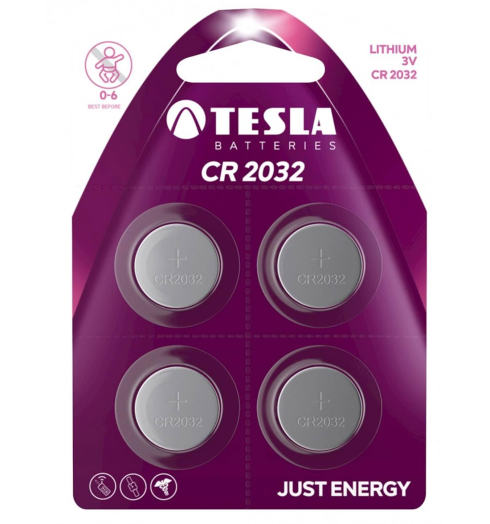 Tesla CR2032 lítium elem 4db