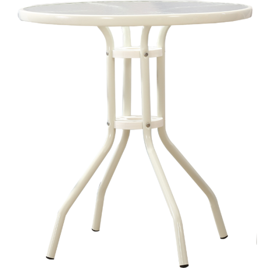 ASZTAL, FÉM ÜVEG ASZTALLAPPAL, 72CM
