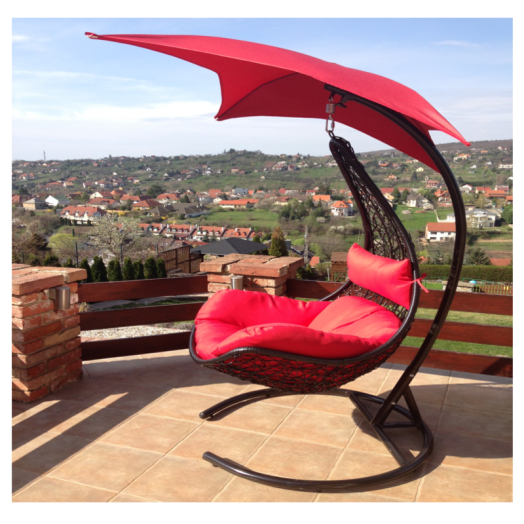 FÜGGOFOTEL MURATTAN 205X98X98CM PÁRNA VEGYES SZ(282259)