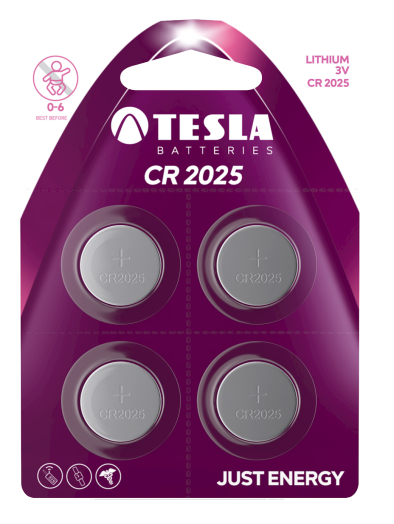 Tesla CR2025 lítium elem 4db