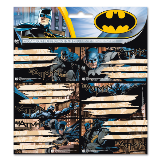 Batman csomagolt füzetcímke (3x6 db)