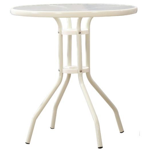 ASZTAL, FÉM ÜVEG ASZTALLAPPAL, 72CM