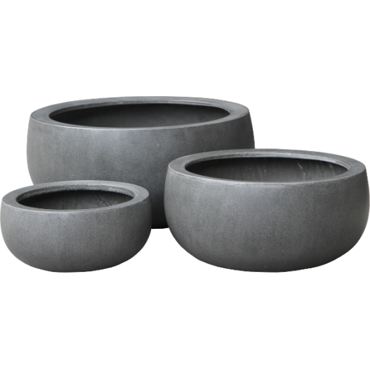 KASPÓ KÜLTÉRI 13CM POLYSTONE SZÜRKE ÁTM.:27CM