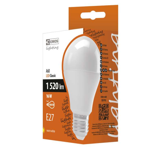 Emos Led CLASSIC Körte A70 E27 16W WW 1520lm