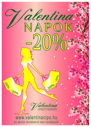 Valentina napok a Valentina Cipőboltban és webáruházban