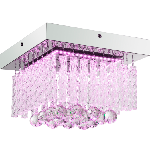 MATHILDA MENNYEZETI LÁMPA 1*LED 12W 900LM 3000K RGB KRISTÁLY/ÜVEG/KRÓM