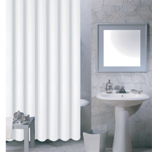 ZUHANYFÜGGÖNY PVA, 180X200 CM WHITE, KARIKÁVAL