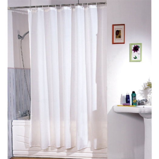 ZUHANYFÜGGÖNY POLYESTER, 240X200 CM WHITE, KARIKÁVAL