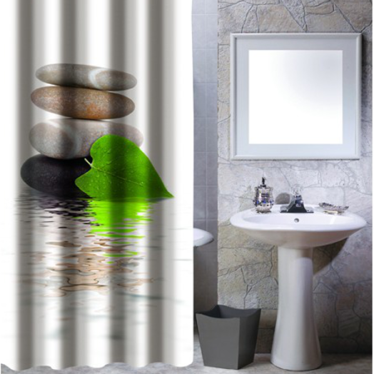 ZUHANYFÜGGÖNY POLYESTER, 180X200 CM LINGGA, KARIKÁVAL