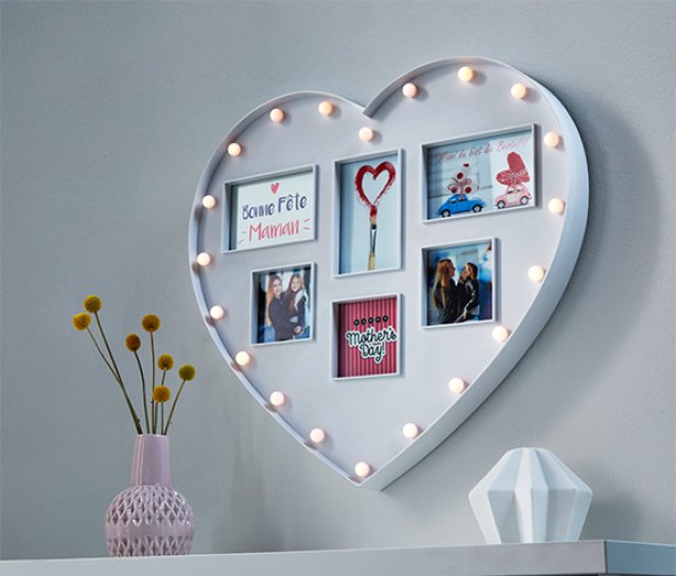 LED-es szív képkeret