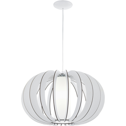 STELLATO2 FÜGGESZTÉK E27 1X60W D:50CM ACÉL/FA/ÜVEG FEHÉR