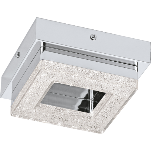 FRADELO LED FALI/MENNY.L 1X4W 400LM 12X12CM ACÉL/MŰA/KRISTÁLY